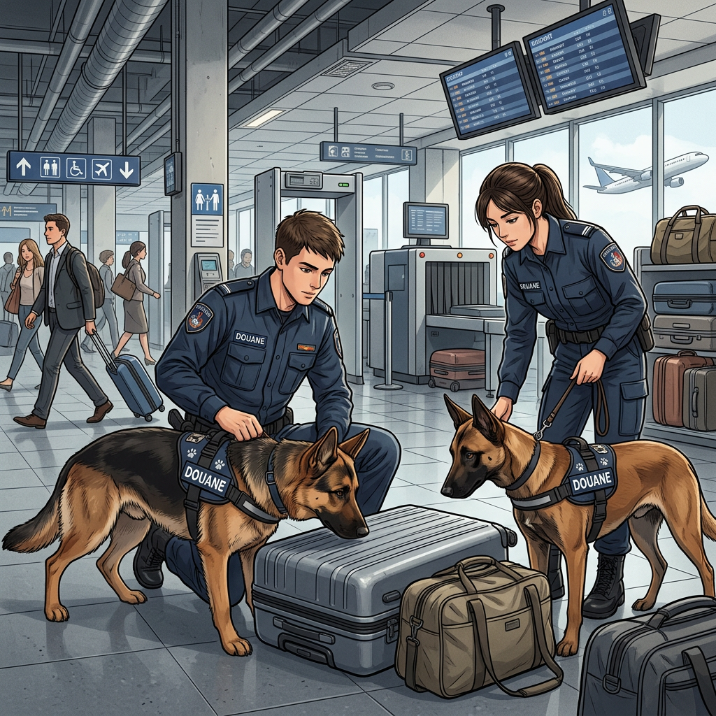 Maître de chien douanier